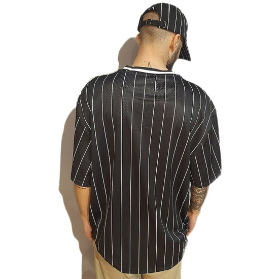 Karl Kani Ανδρική κοντομάνικη μπλούζα Chest Varsity Mesh Pinstripe Tee